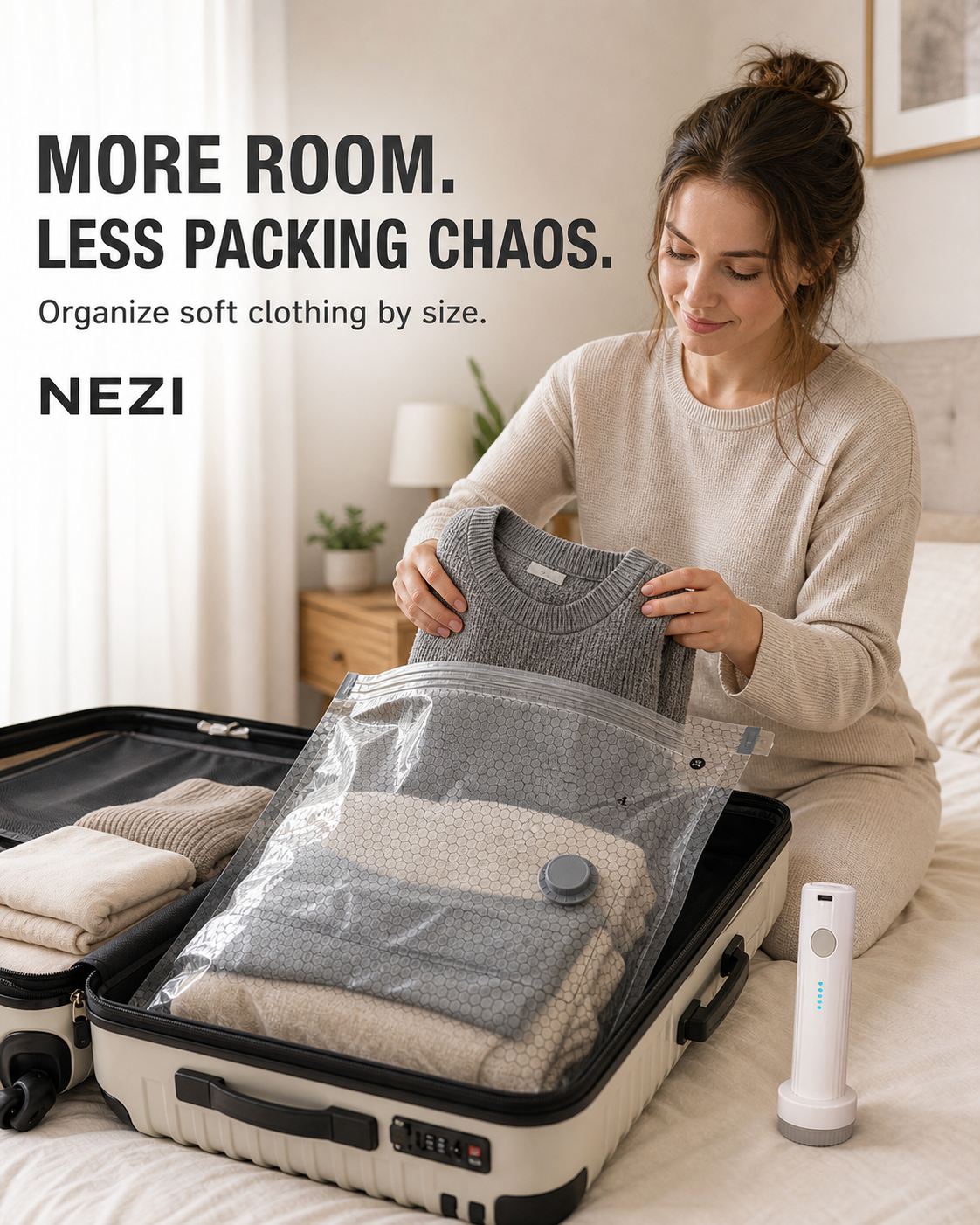 NEZI PackSmart Travel Vacuum Kit