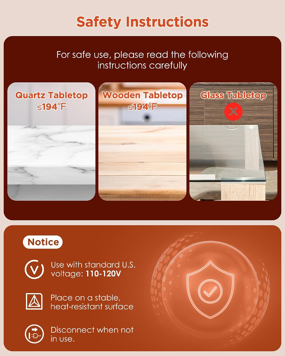 Fast-Heating Electric Food Warming Mat