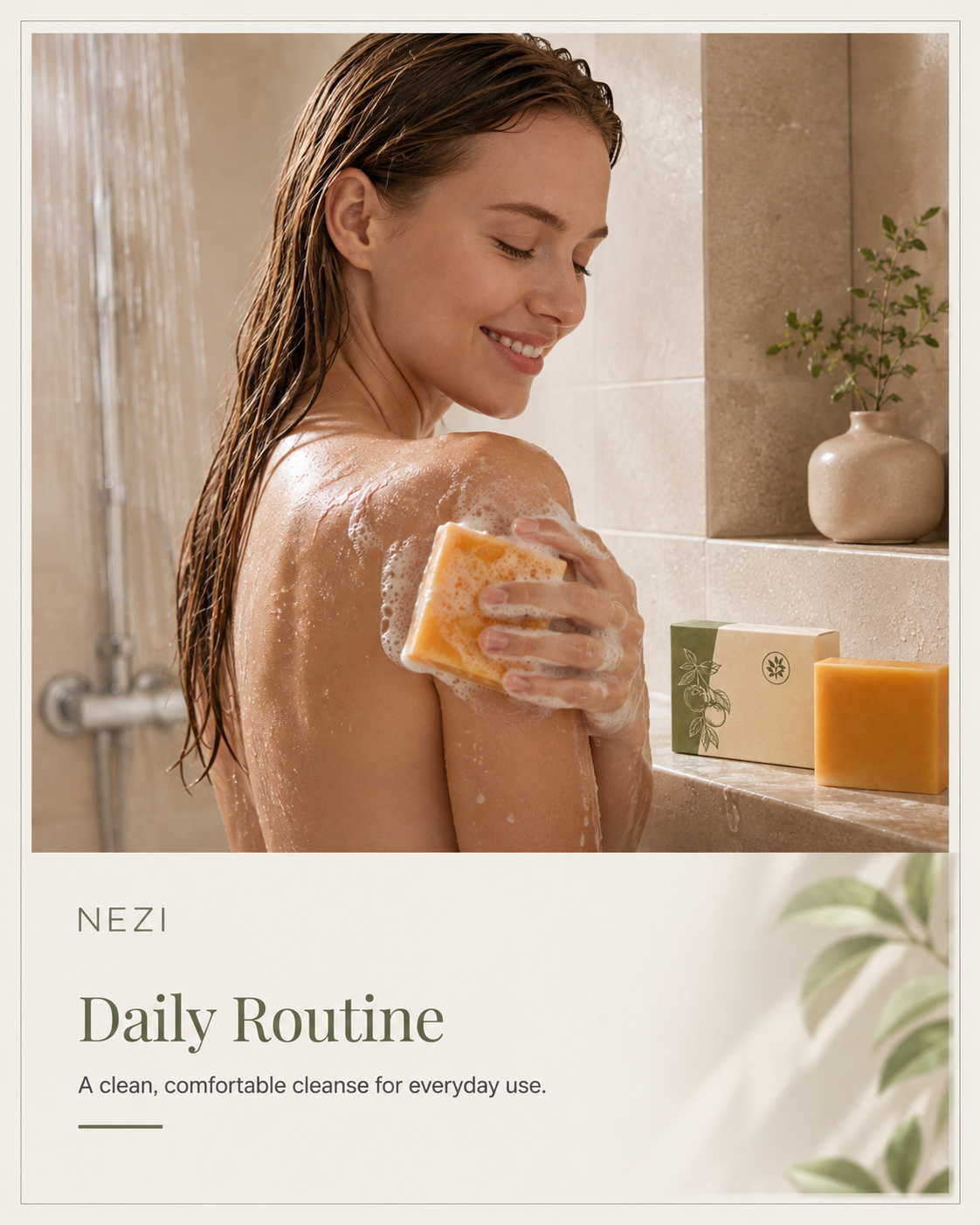 NEZI Persimmon Cleansing Bar - Natural Shea Butter Soap