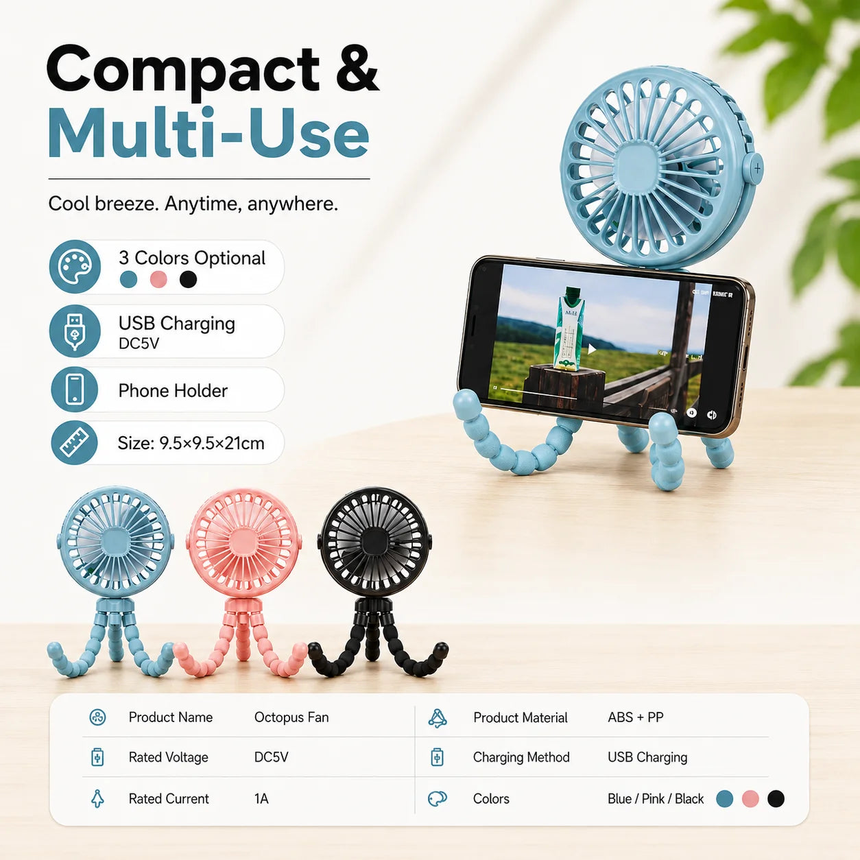 Portable Flexible Clip-On Baby Fan