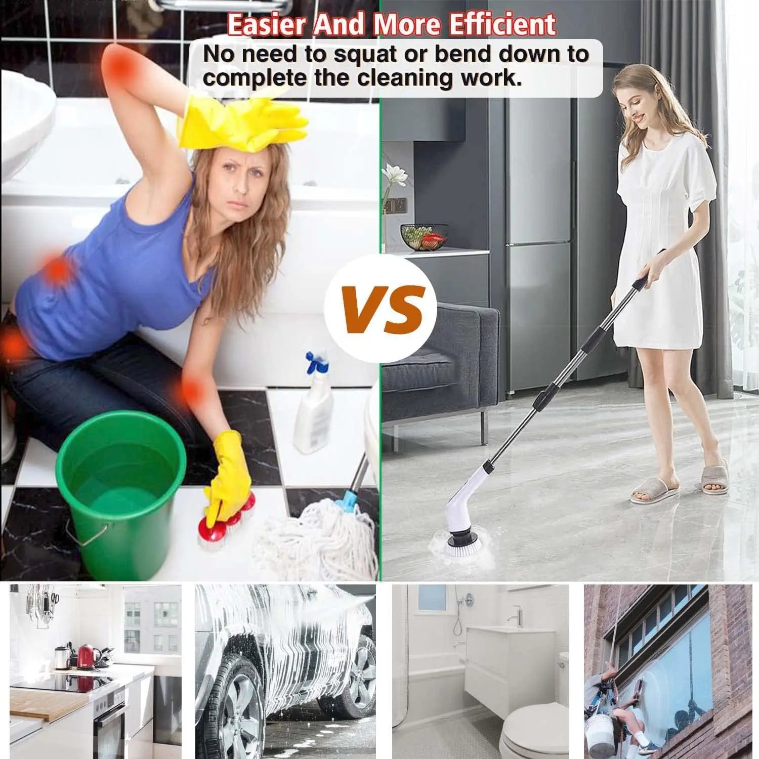 Electric Cordless Power Spin Scrubber