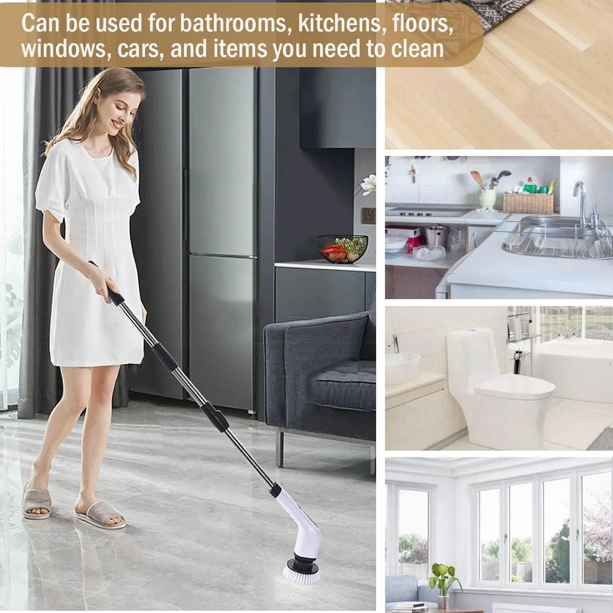 Electric Cordless Power Spin Scrubber
