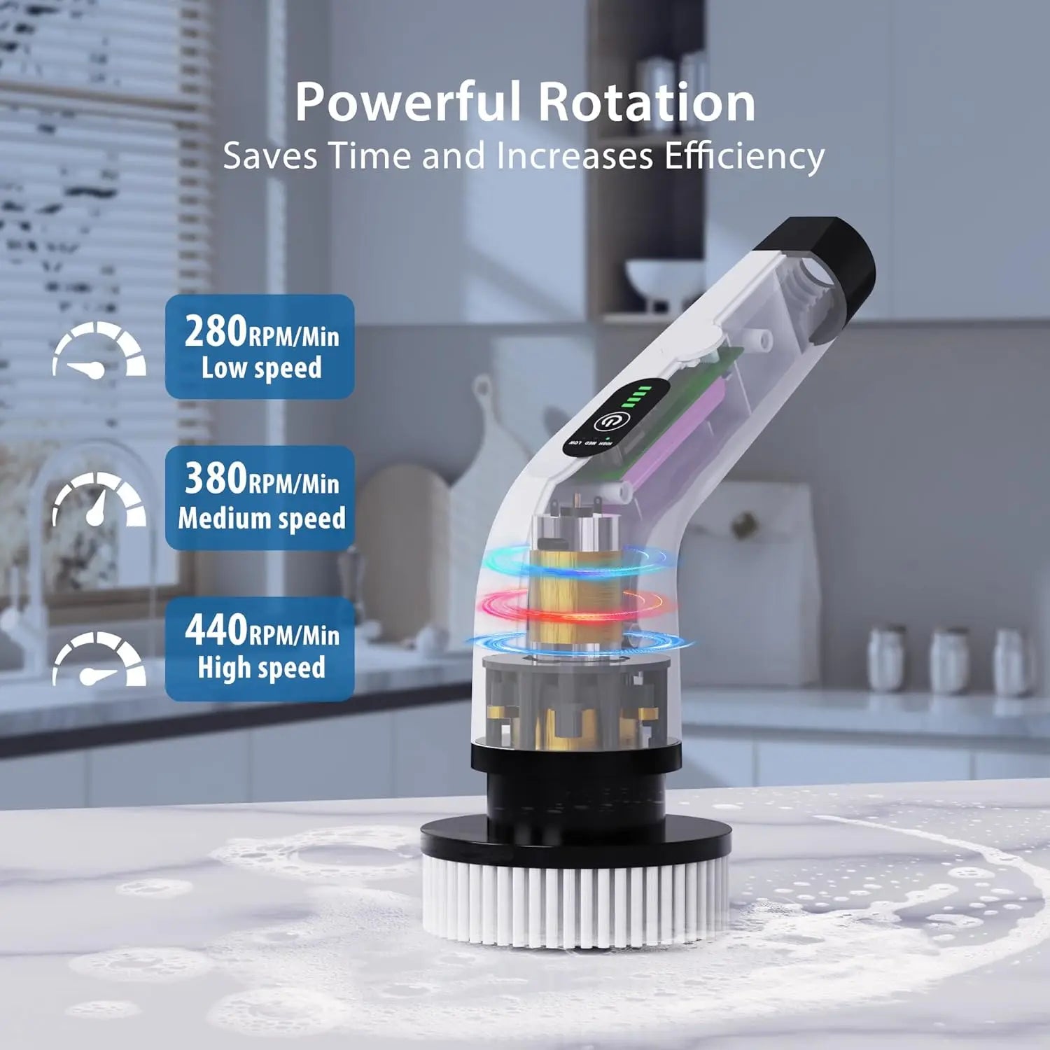 Electric Cordless Power Spin Scrubber